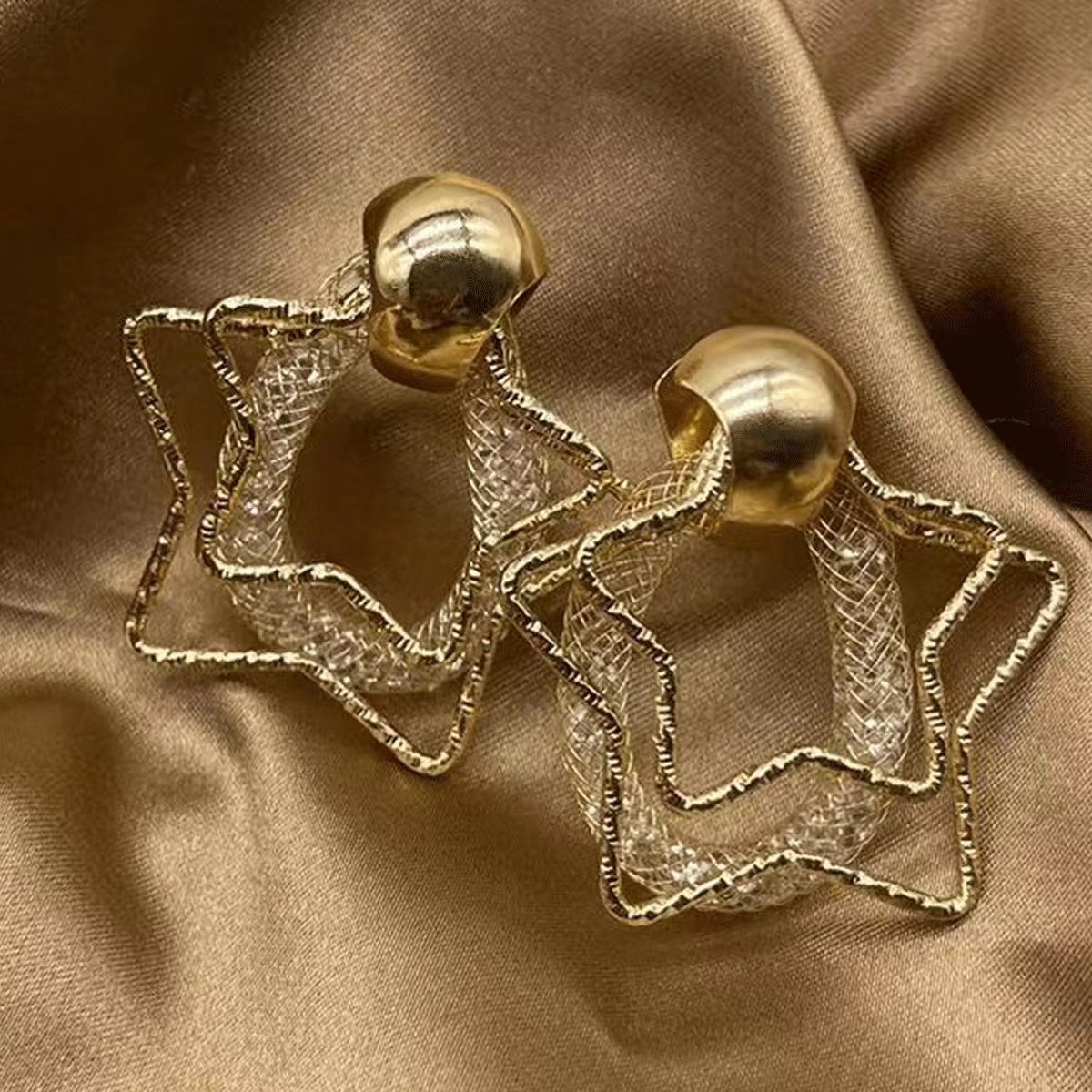 Gold Hoop Earrings Cold Tone Metal Jewelry  European Style Bestseller