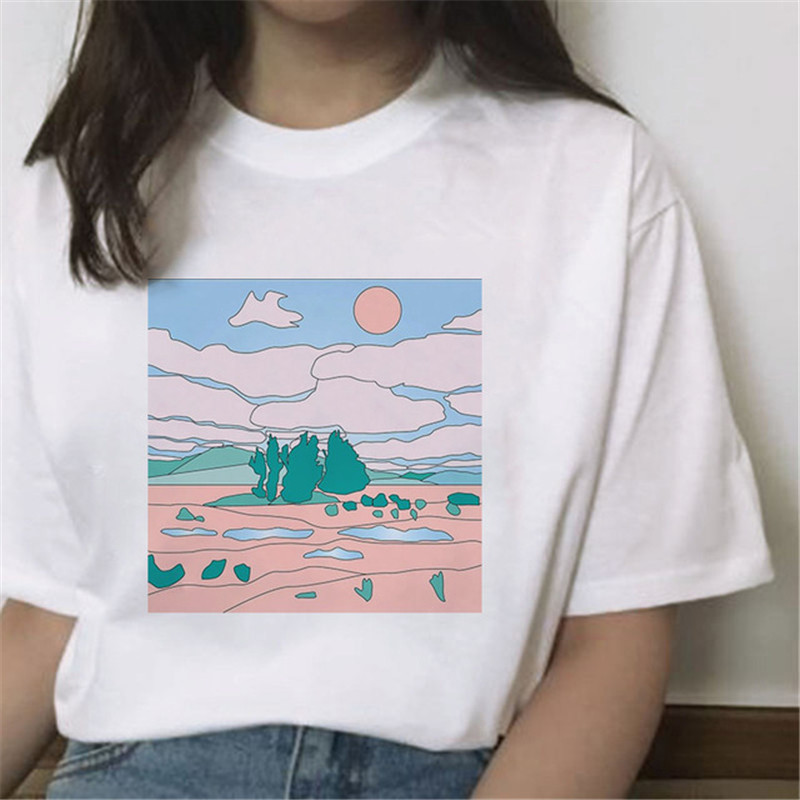 Title 10, Wave sun print couple T-shirt