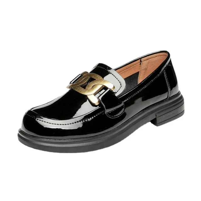 College Style One legged Footwear Women's Shoes Simple Round Toe Loafers Bronze Button 36 - Shop at LoveMi