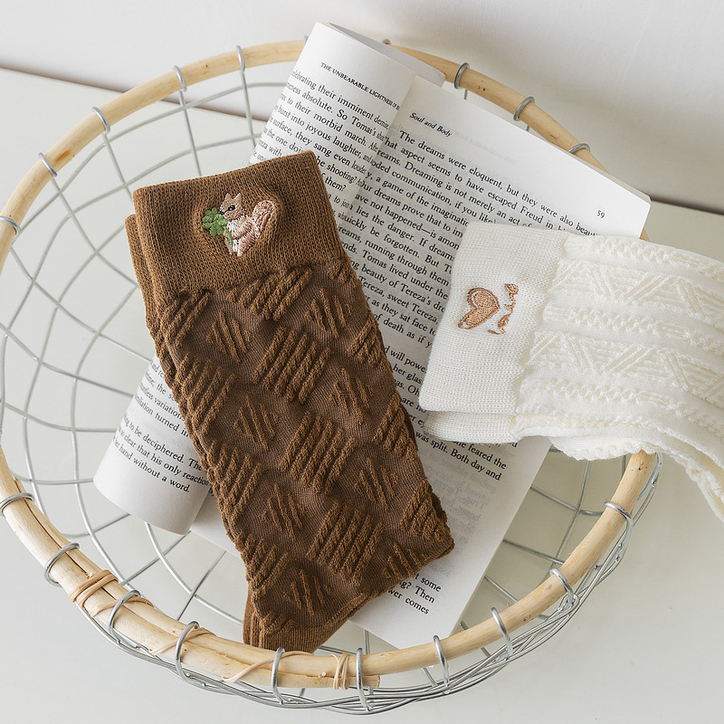 Stockings In Women's Stockings Embroidered With Reverse Yarn