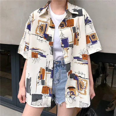 Fenghua shirt women''s short sleeve retro polo shirt Style D - Shop at LoveMi