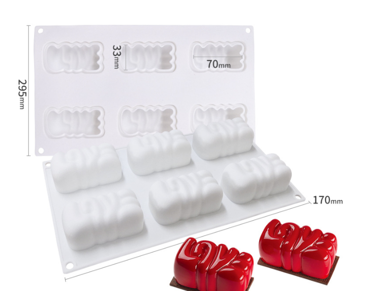 Title 6, 6 Even LOVE Three-dimensional White Silicone Mo...