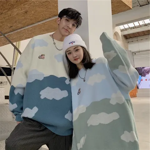 Sweater Cute Cartoon Cloud Thread Clothes for Men