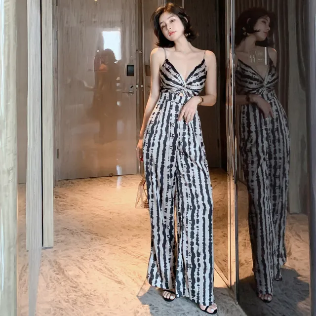 Leopard Silk Slippery Straight Wide Leg Pants Apricot - Shop at LoveMi