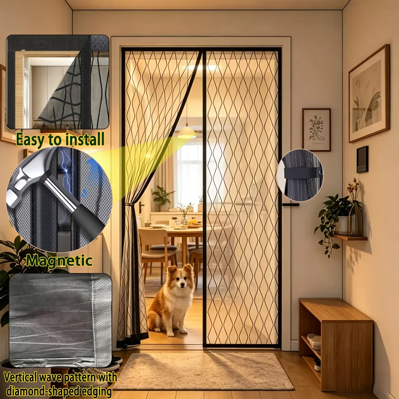 A Magnetic Mosquito-proof Door Curtain