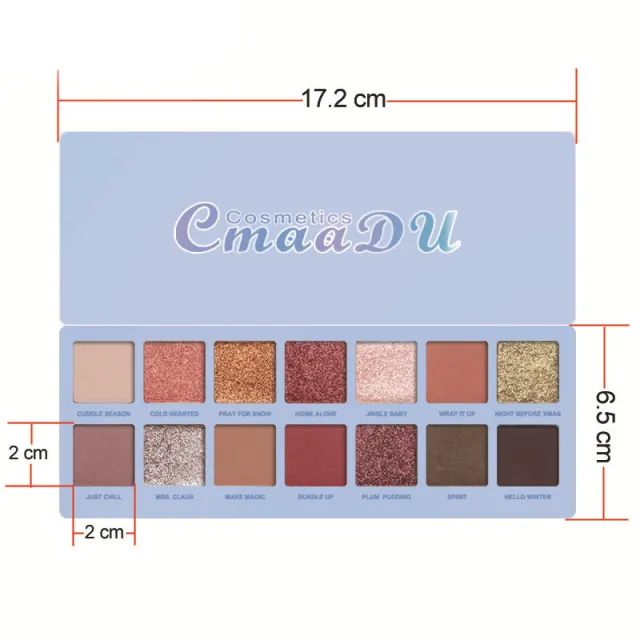 14 Color Matte And Metallic Waterproof Glitter Eyeshadow Palette Blue - Shop at LoveMi