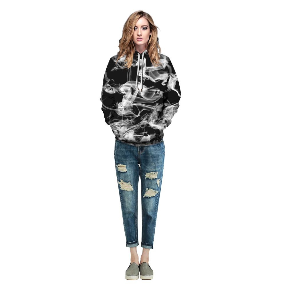 Title 3, Starry sky smoke ring print hoodie