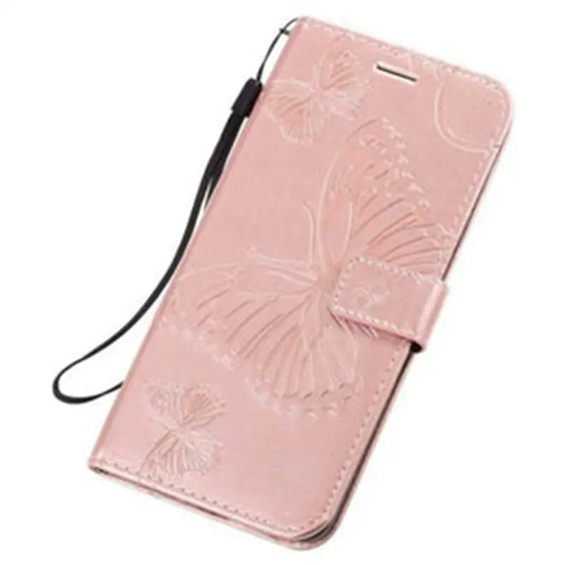Butterfly Embossed Insert Card Wallet Phone Case Protector