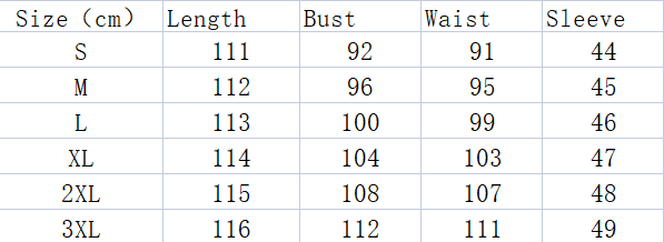 Women's one-shoulder printed dress size chart