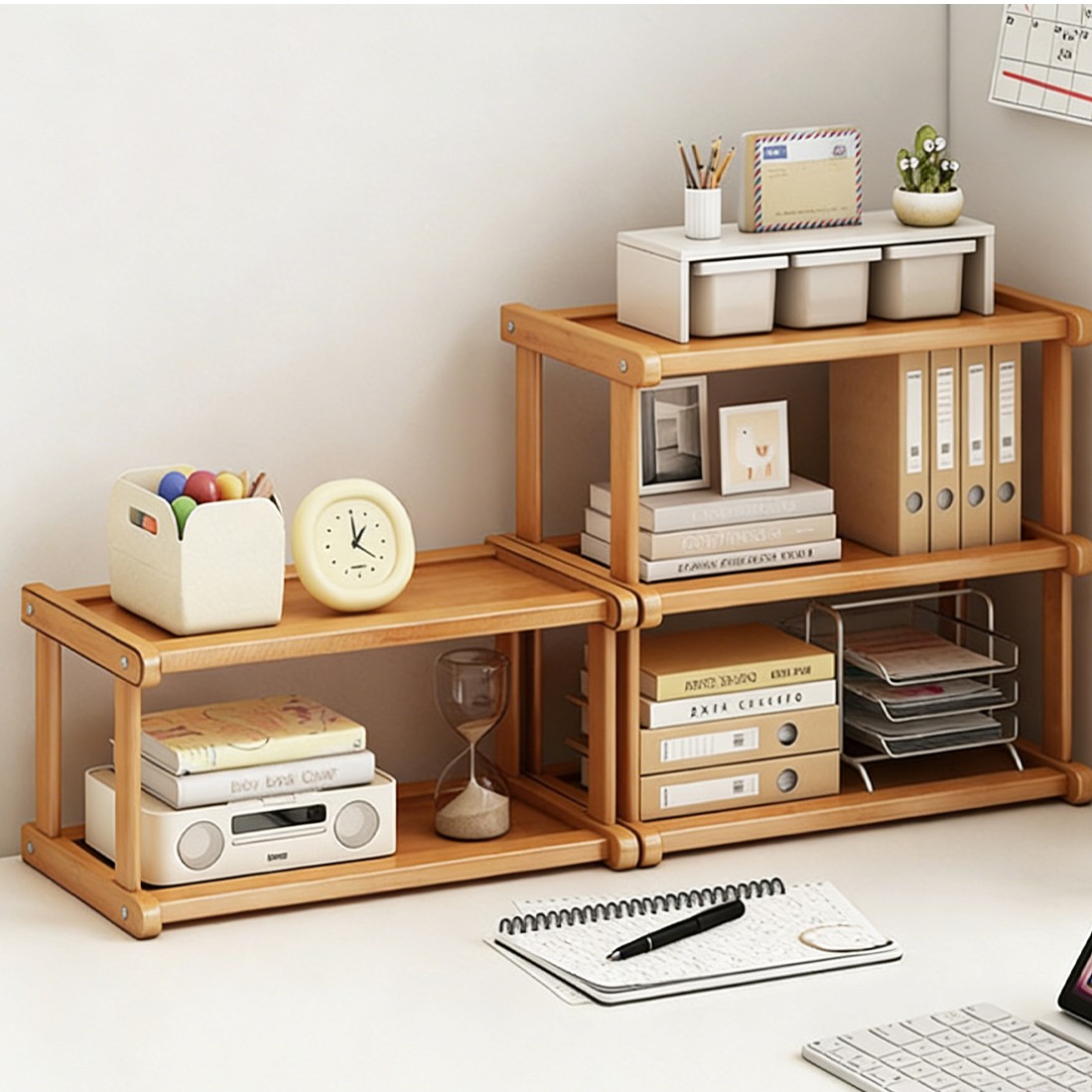 34Tier Spice Rack Coffee Station Organizer Wooden Kitchen Countertop