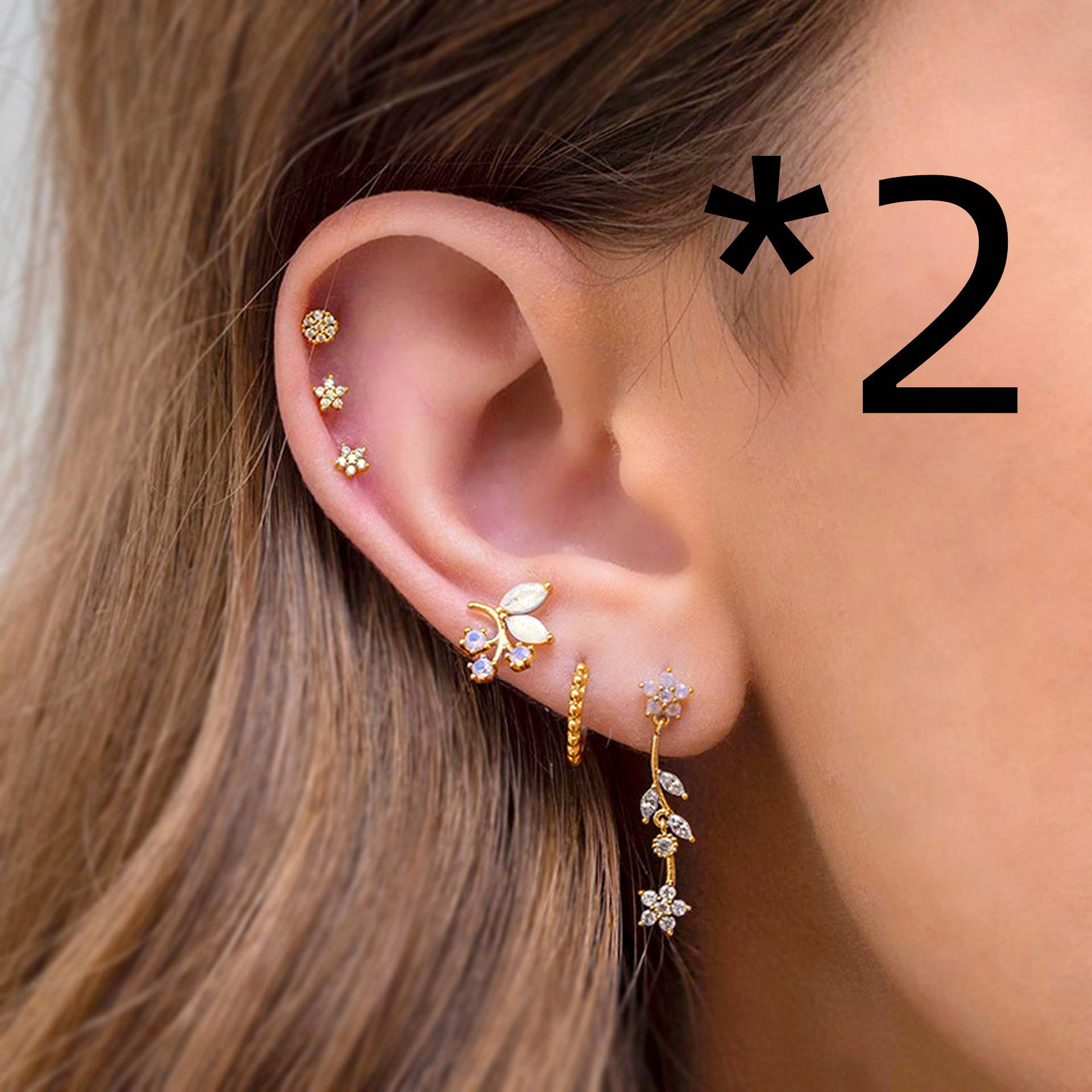 Romantic Star And Moon Series Popular Butterfly Ear Buckle