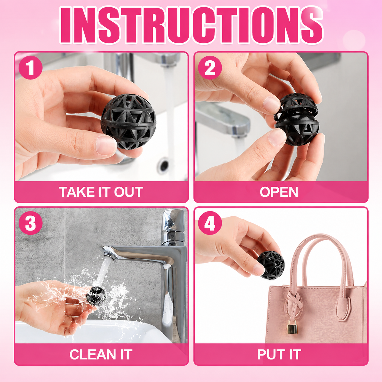 Sticky Bag Clean Ball Reusable Purse Cleaning Ball For Dust Crumb Lint Remover Portable Cleaner For Handbags Backpacks Pockets