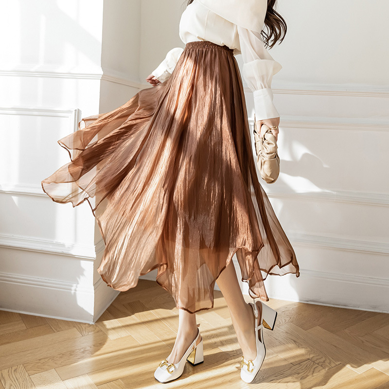 Fashion Personality Irregular Mesh Skirt Women