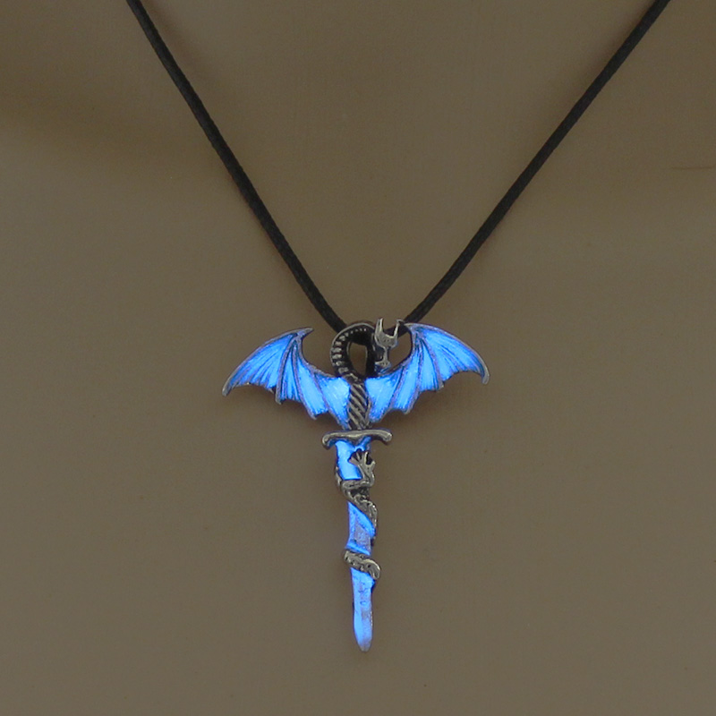 Halloween multicolored glow-in-the-dark Dragon hip-hop necklace