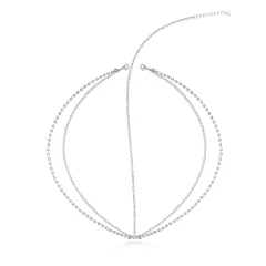 Bohemian Fan Metal Tassel Chain Rhinestone Headband - Silver - View 1