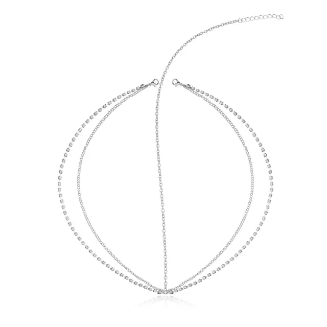 Bohemian Fan Metal Tassel Chain Rhinestone Headband Silver - Shop at LoveMi