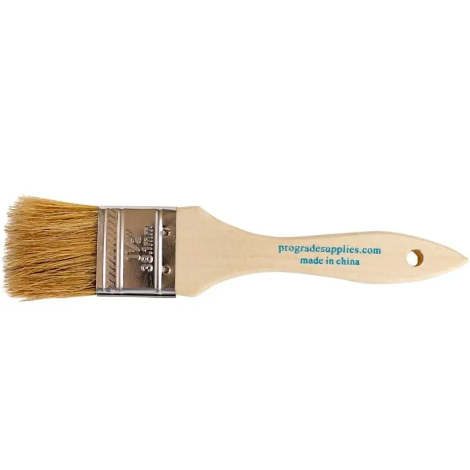 1.5 Disposable Chip Paint Brushes 12-Pack Natural Bristle & Wood Handle Utility Set For Paint, Stain, Varnish, Cabinets & Decks