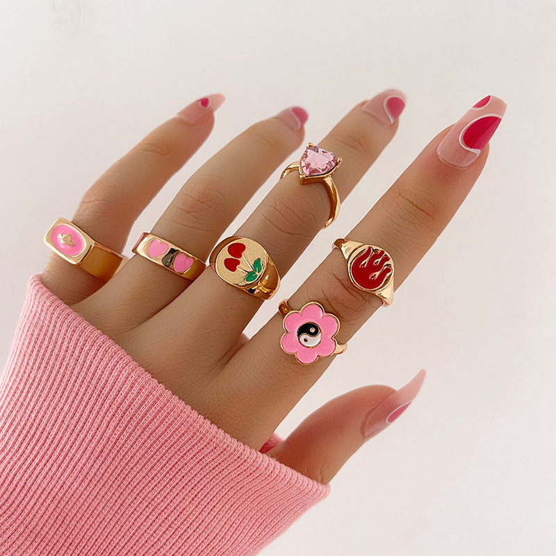 Title 3, Sweet Tai Love Oil Dripping Ring Set Zestaw Pi...