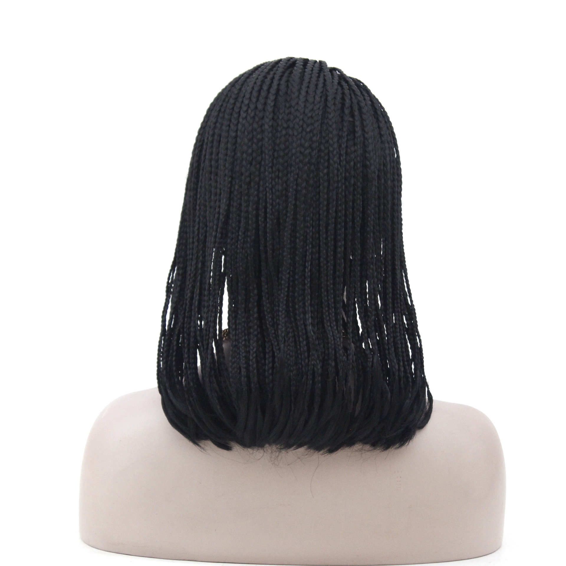 African Chemical Fiber Wig, Front Lace 3-strand Pigtail Headgear — view 2