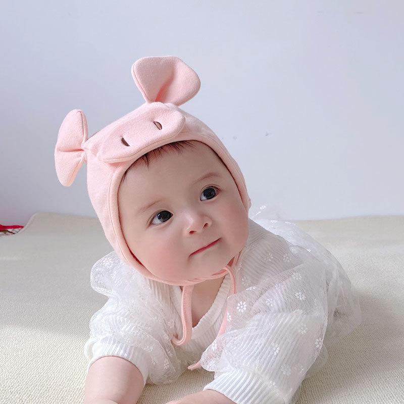 Title 6, Baby Cute Pig Earflaps Cap Fontanel Hat