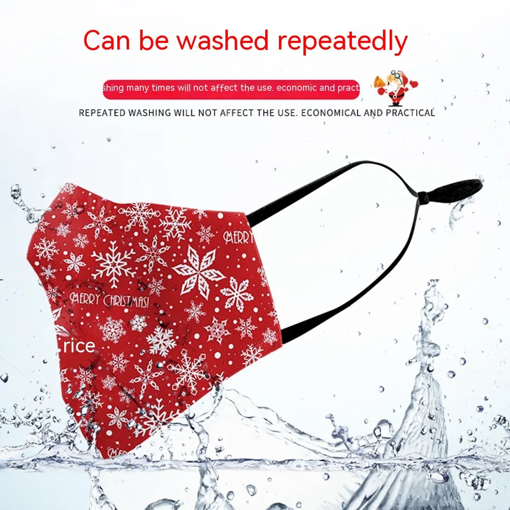 Snowflake Christmas Red Digital Printing Double-layer Dust