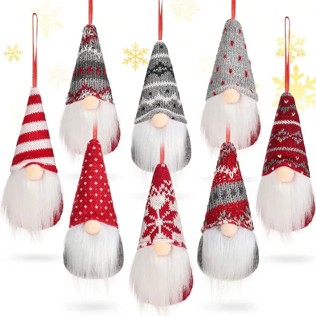 8 Packs Christmas Gnomes Ornaments Handmade Swedish Gnome Plush Xmas Tree Hanging Decorations Cute Scandinavian Santa Elf For Holiday New Year Home... W13732787 - Shop at LoveMi