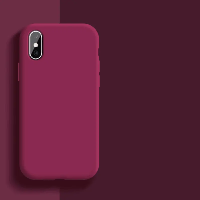 Solid Color Simple Liquid Silicone Phone Case