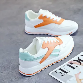 Women's New Mesh Breathable Casual All-match Thick-soled Sneakers - Orange