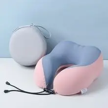 U-shaped Memory Foam Neck Pillow For Cervical Spine And Neck With Ice Silk Cooling Sensation