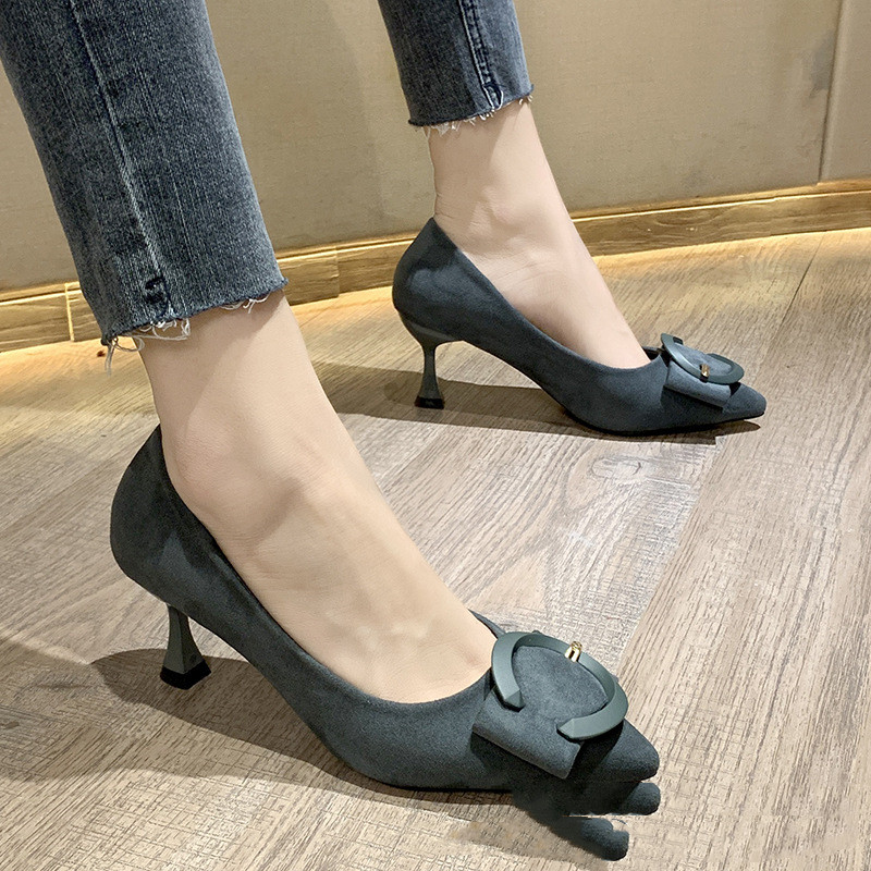Fashion Pointed Shallow Mouth Ladies Single Stiletto Heel Women's Shoes