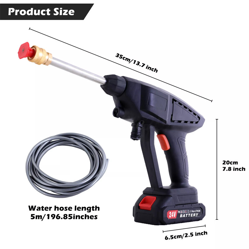 2 Battery Portable Cordless Car High Pressure Washer Jet Water Wash Cleaner Gun