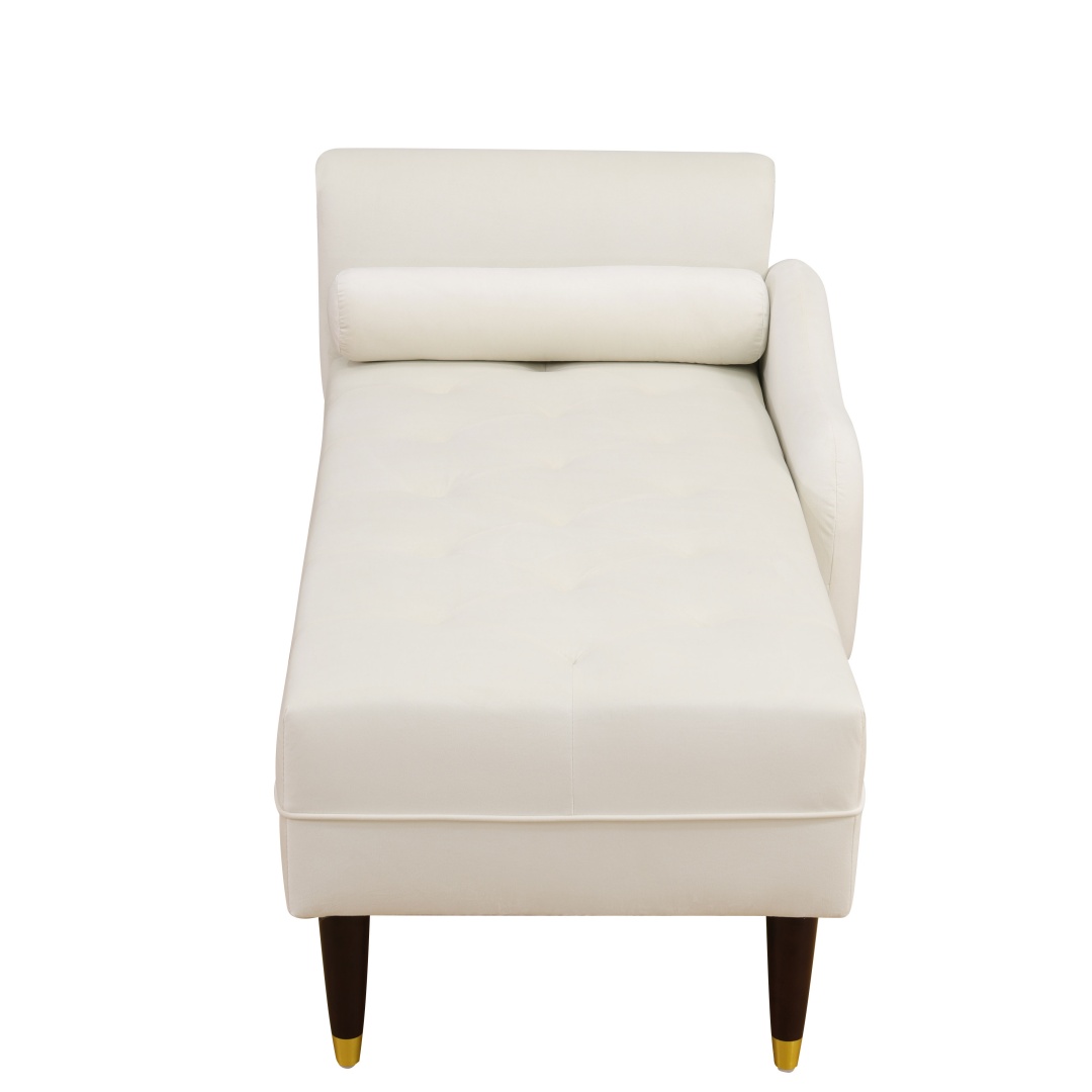 Pickup Only--White Fluffy Fabric Living Room Lounger