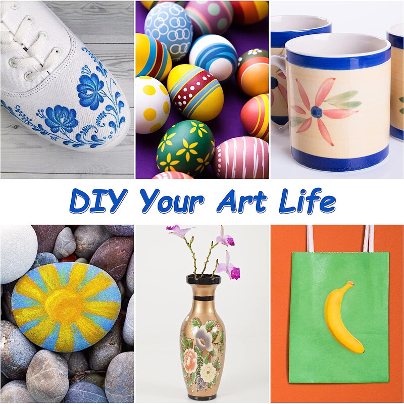 22 Colours Premium Acrylic Paint Marker Pens 0.7 MM Extra Fine Tip Rock Painting