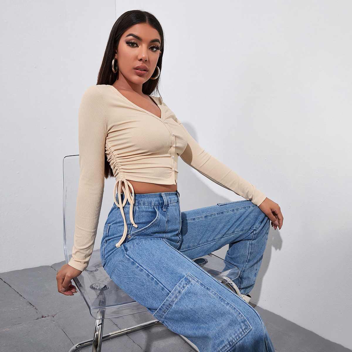 Retro skinny sexy zipper sweater