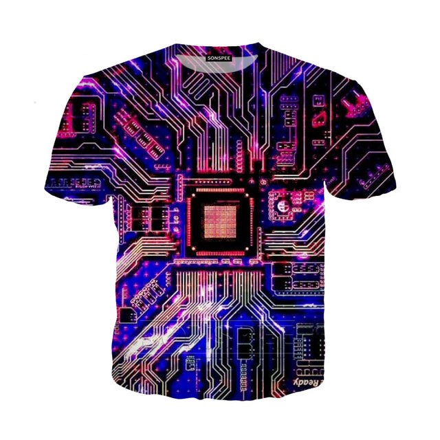 Title 7, Camiseta masculina com estampa digital 3D de pl...