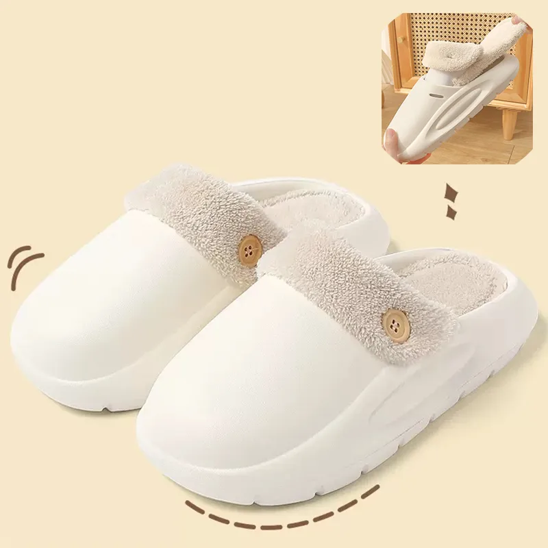 Detachable Washable Slippers Winter Warm House Shoes Bedroom Women