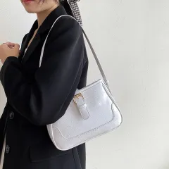Retro All-in-one Female Texture Single Shoulder Crossbody Bag - White - View 1