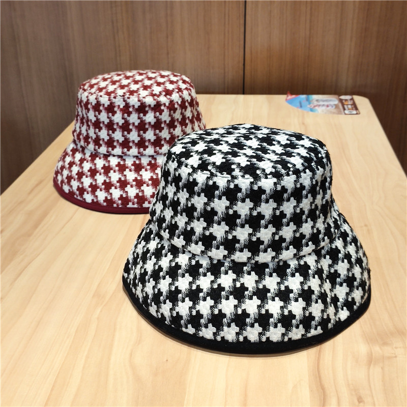 Retro Black And White Classic Thousand Bird Case Fisherman Hat Big