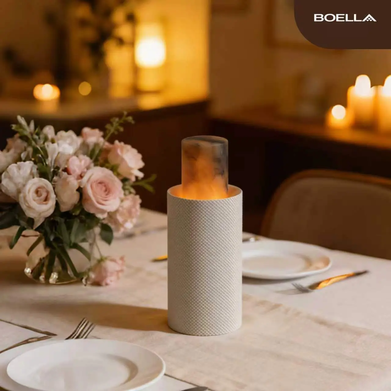 The Cloud Pillar  Spanish Natural Marble Detachable Table Lamp
