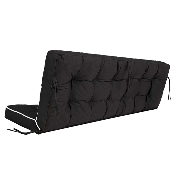 Outdoor Swing Cushions 55 Inch,Waterproof 4in  Thick Porch Swing Cushion Replacement With Backrest And Ties,Comfortable 2-3 Seat Pation Swing Pad For Backyard,Garden,Lawn,Outdoor Furniture Black — foto 5