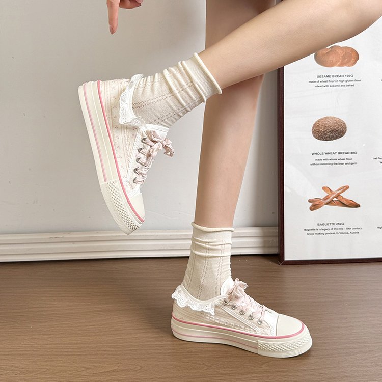 Women's Spring & Autumn Canvas Shoes, New Versatile Low-top Classic Sneakers, Student White Casual Shoes