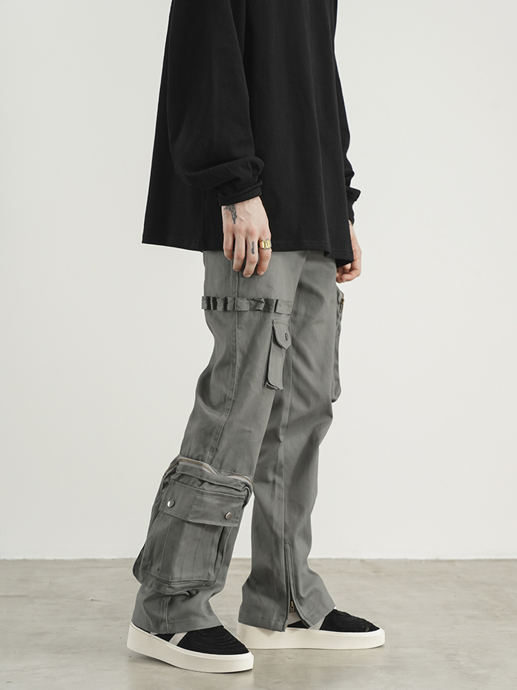 Title 2, Multi-pocket Zip Micro-flare Cargo Pants. Carry...