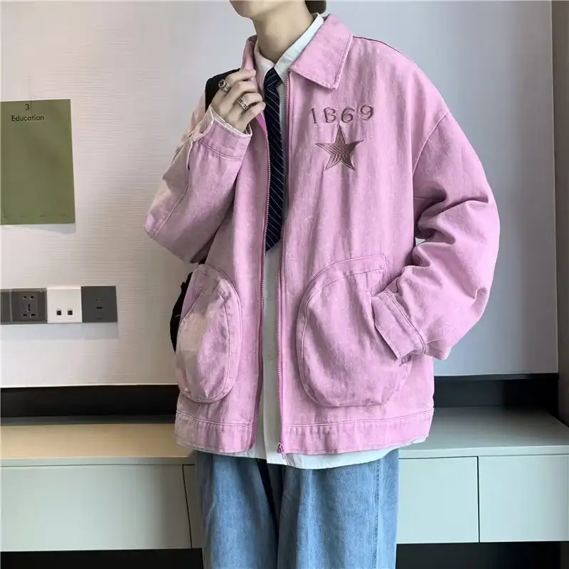 Loose Washed Old Ruffian And Handsome Work Jacket