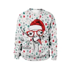 Women's Christmas Dress Crew Neck Sweatshirt - 6Color-L - View 1