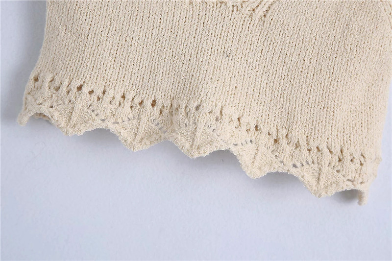 New Style Fashion Jacquard Mesh Cloth Chest-wrapped Knitted Short Blouse Women