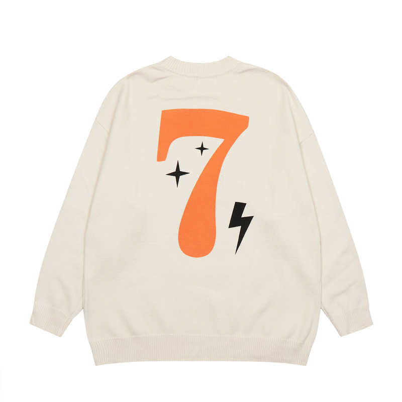 Title 4, Contrast Color Letter Printed Sweater