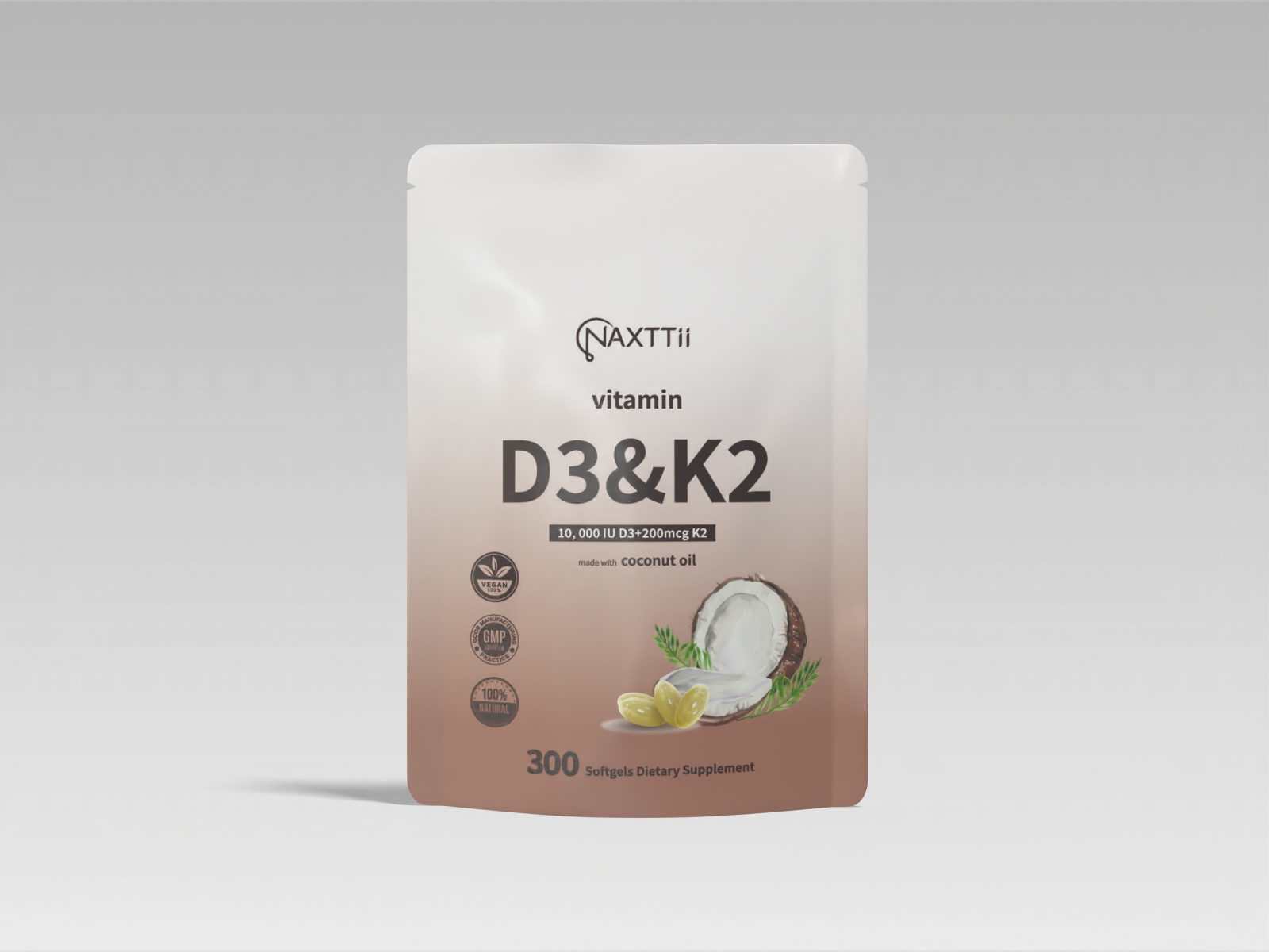 D3K2 Bone Health Softgels 300 Capsules With Clinically Validated Dosage Triple-Action Support For Joints Immunity Heart Health