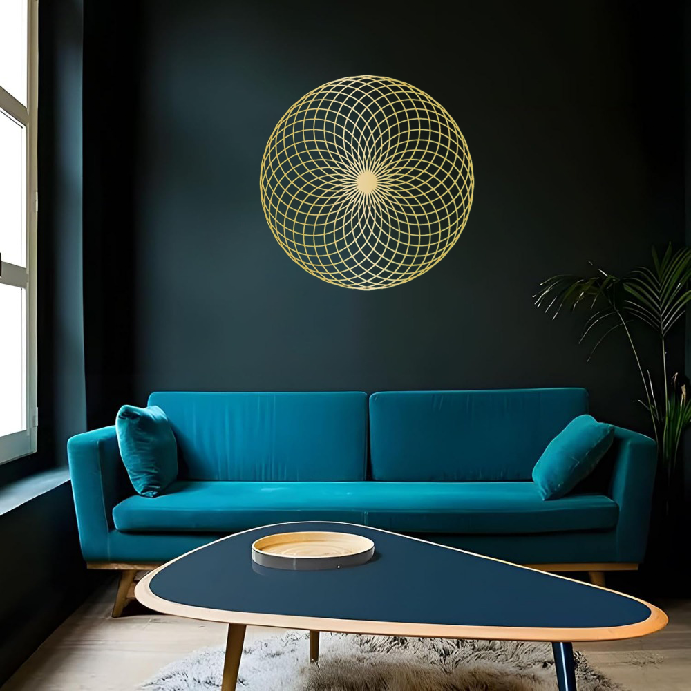 Sacred Geometry Wall Art, Spiritual Metal Yantra & Mandala Sculpture