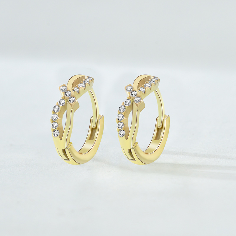 Ladies Fashion Personality Micro Set Silver Earrings