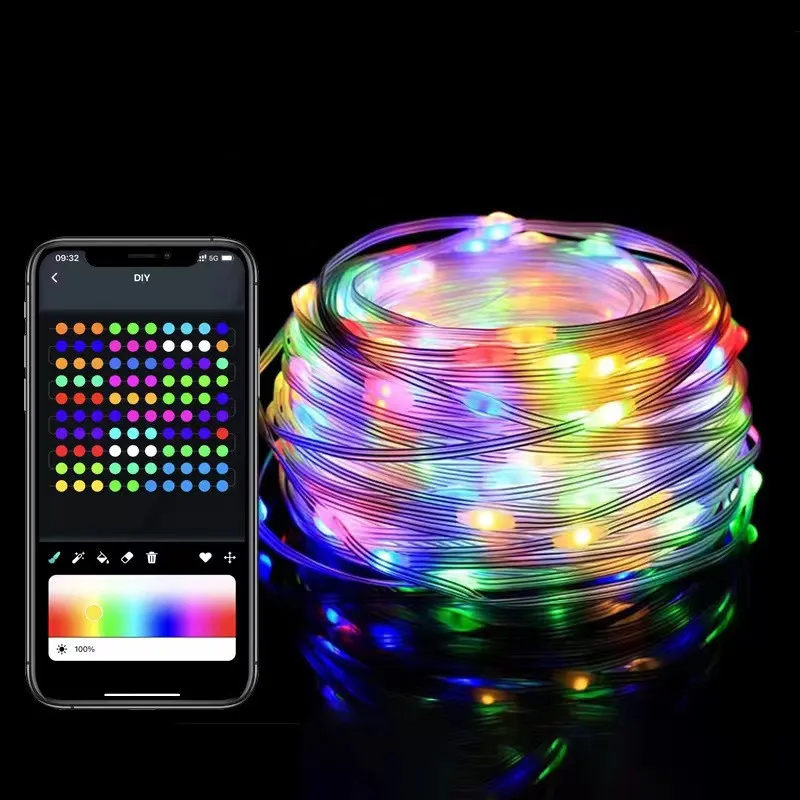 Christmas Light String Remote Control Point Control Line Light String Intelligent Lamp String Ambient Decor Lights – image 4